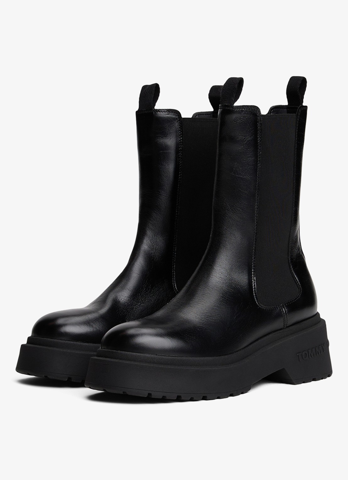 Tommy Hilfiger Chelsea boot van leer - detail zwart