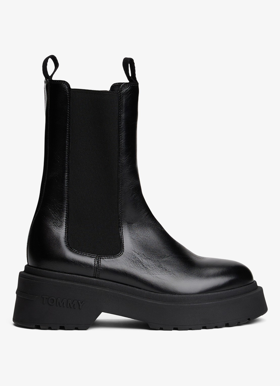 Tommy Hilfiger Chelsea boot van leer - detail 2 zwart