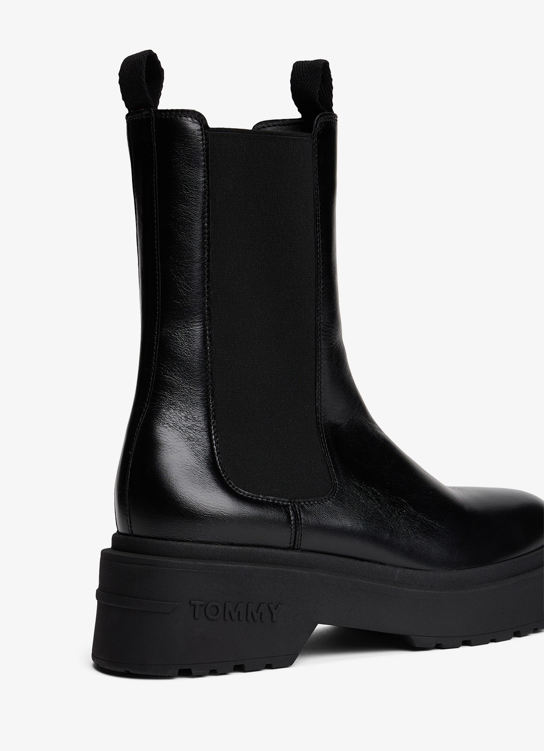 Tommy Hilfiger Chelsea boot van leer - detail 3 zwart