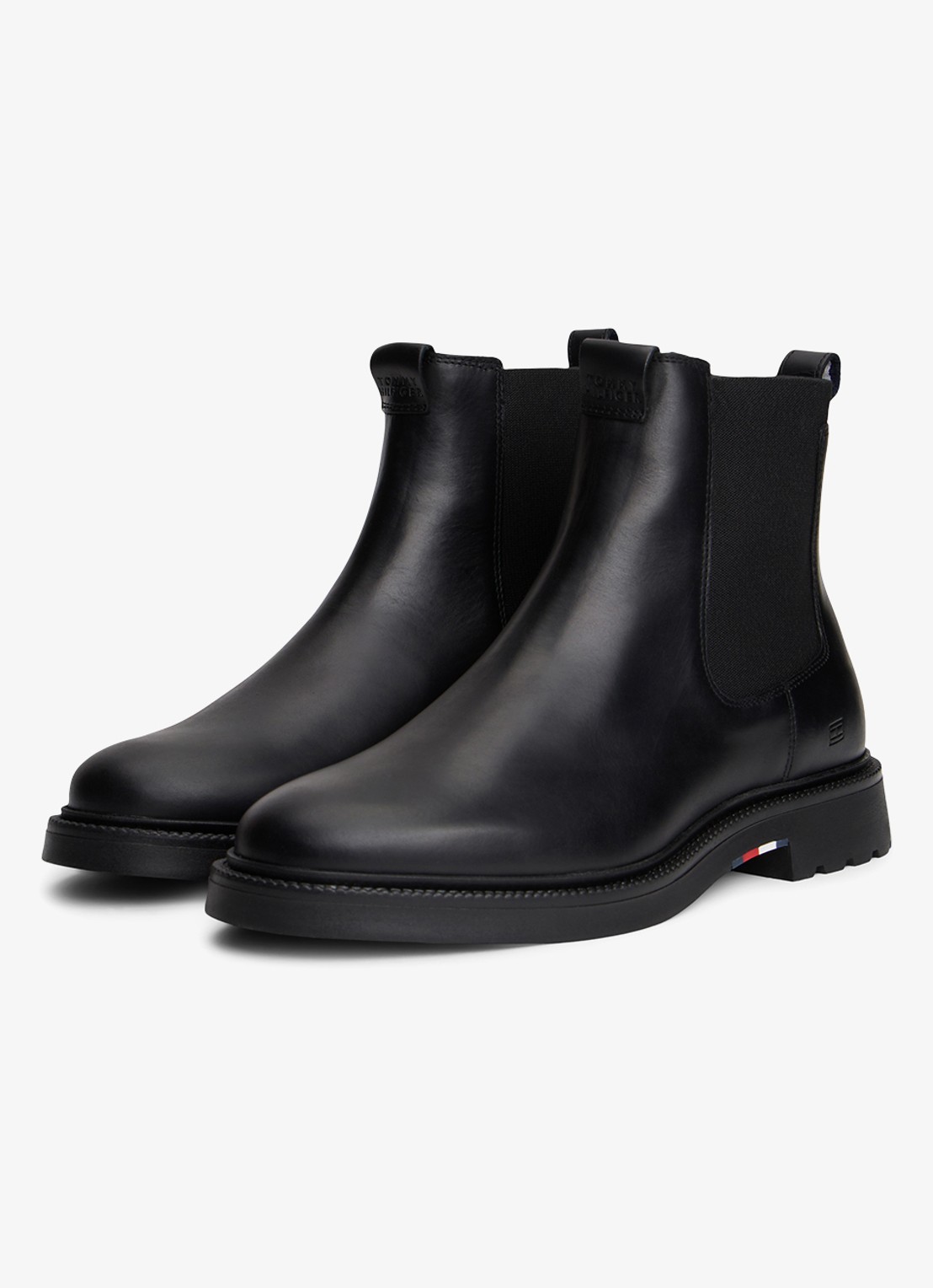 Tommy Hilfiger Chelsea boot van leer - detail zwart