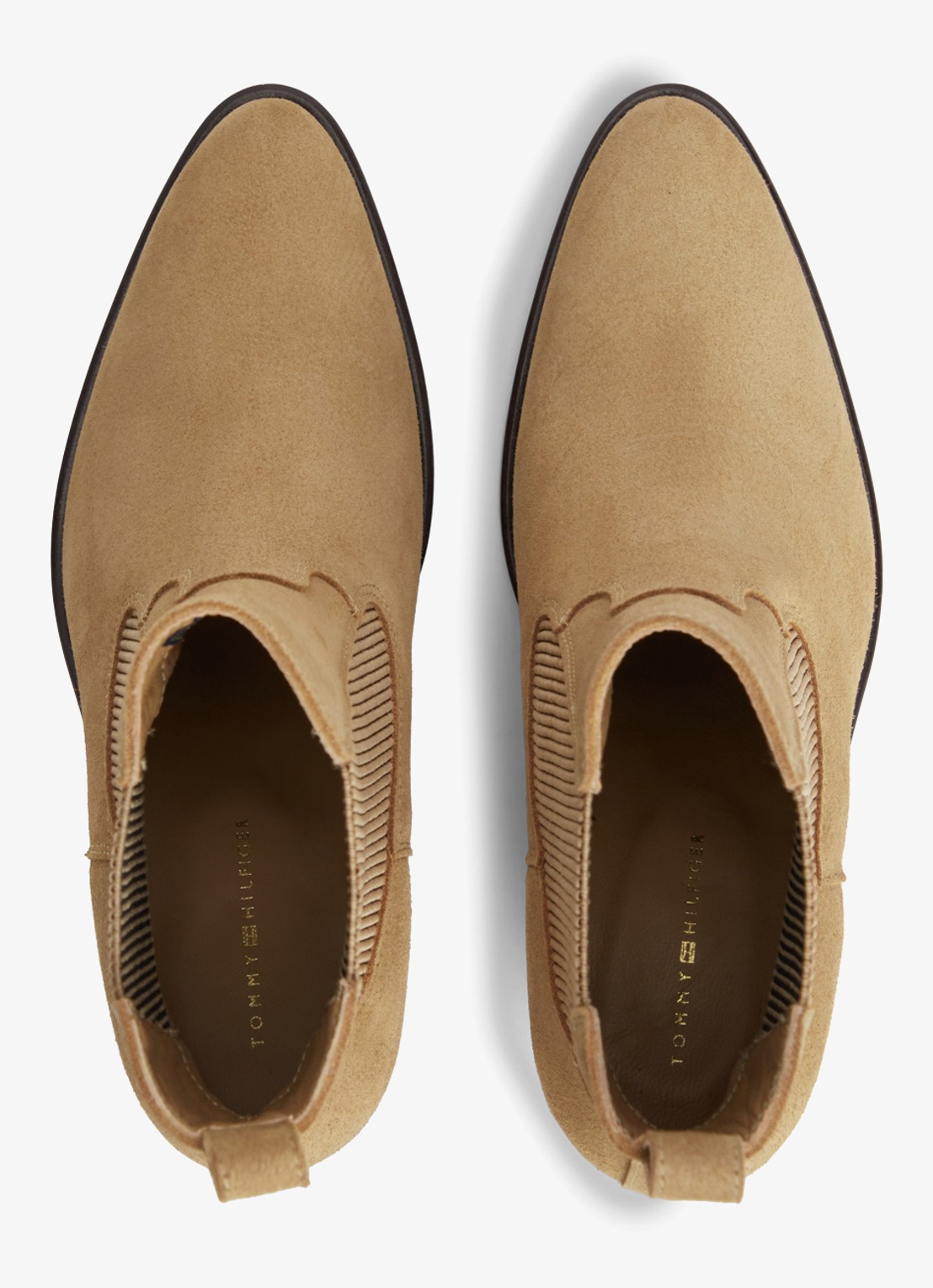 Tommy Hilfiger Chelsea boot van suède - detail 4 camel