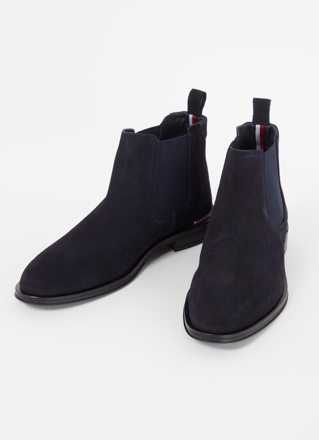 Tommy Hilfiger Chelsea boot van suède - detail 2 donkerblauw