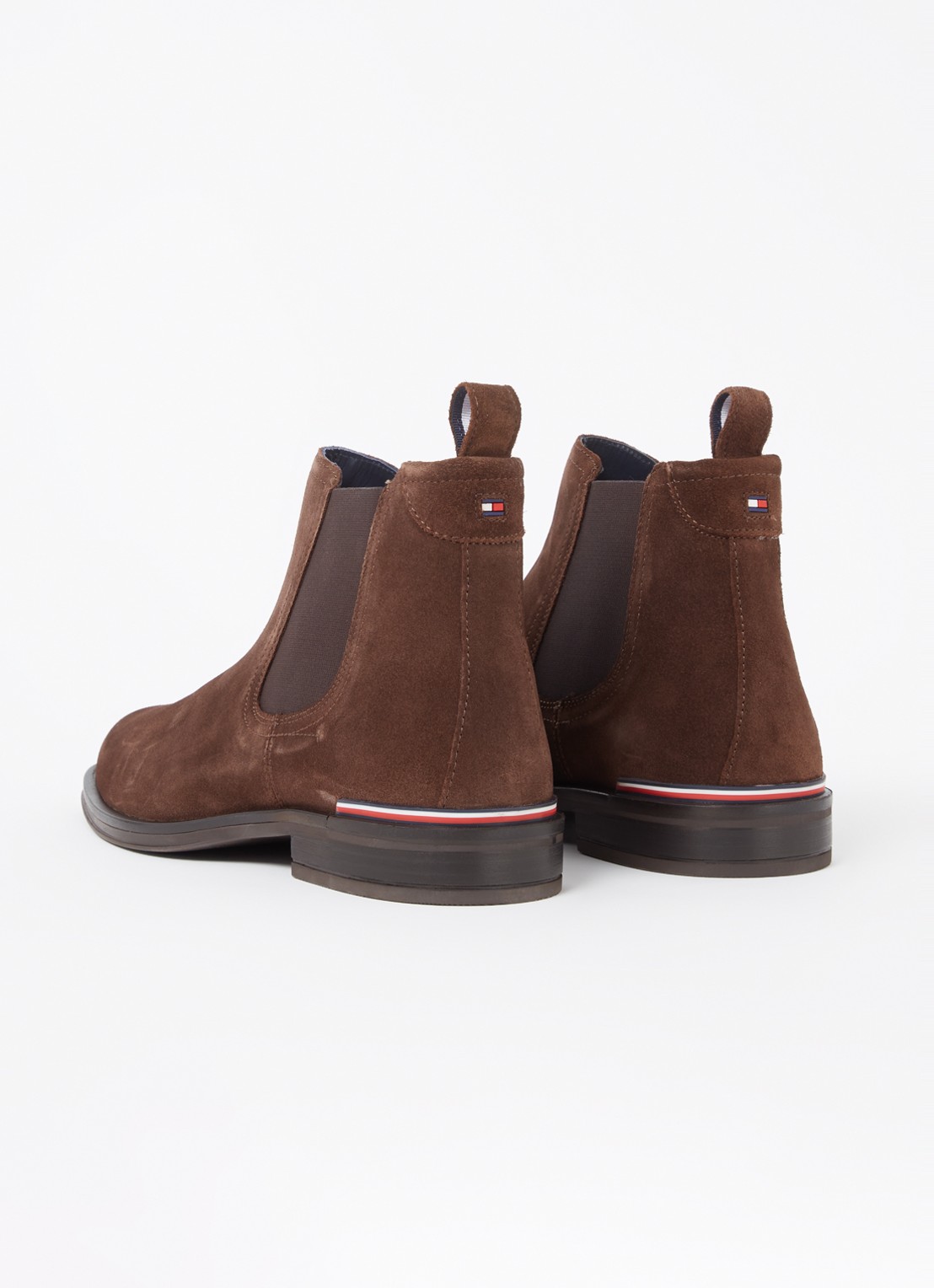 Tommy Hilfiger Chelsea boot van suède - detail 2 donkerbruin