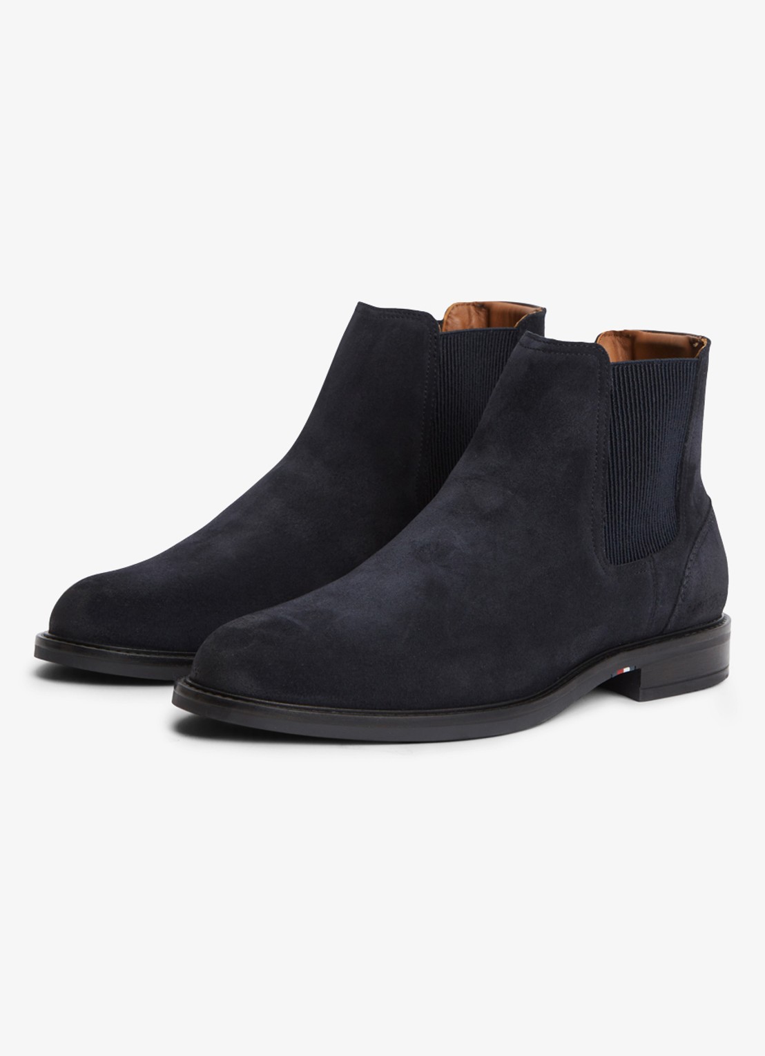 Tommy Hilfiger Chelsea boot van suède - detail donkerblauw
