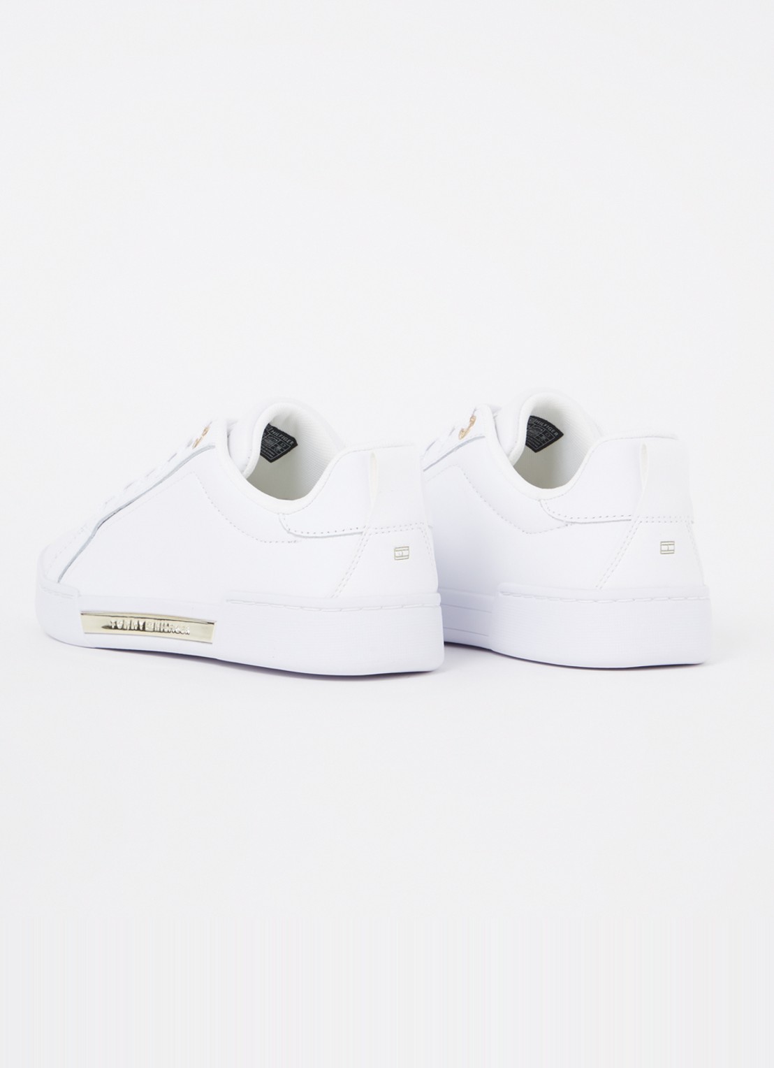 Tommy Hilfiger Chique Court sneaker van leer - achterkant wit