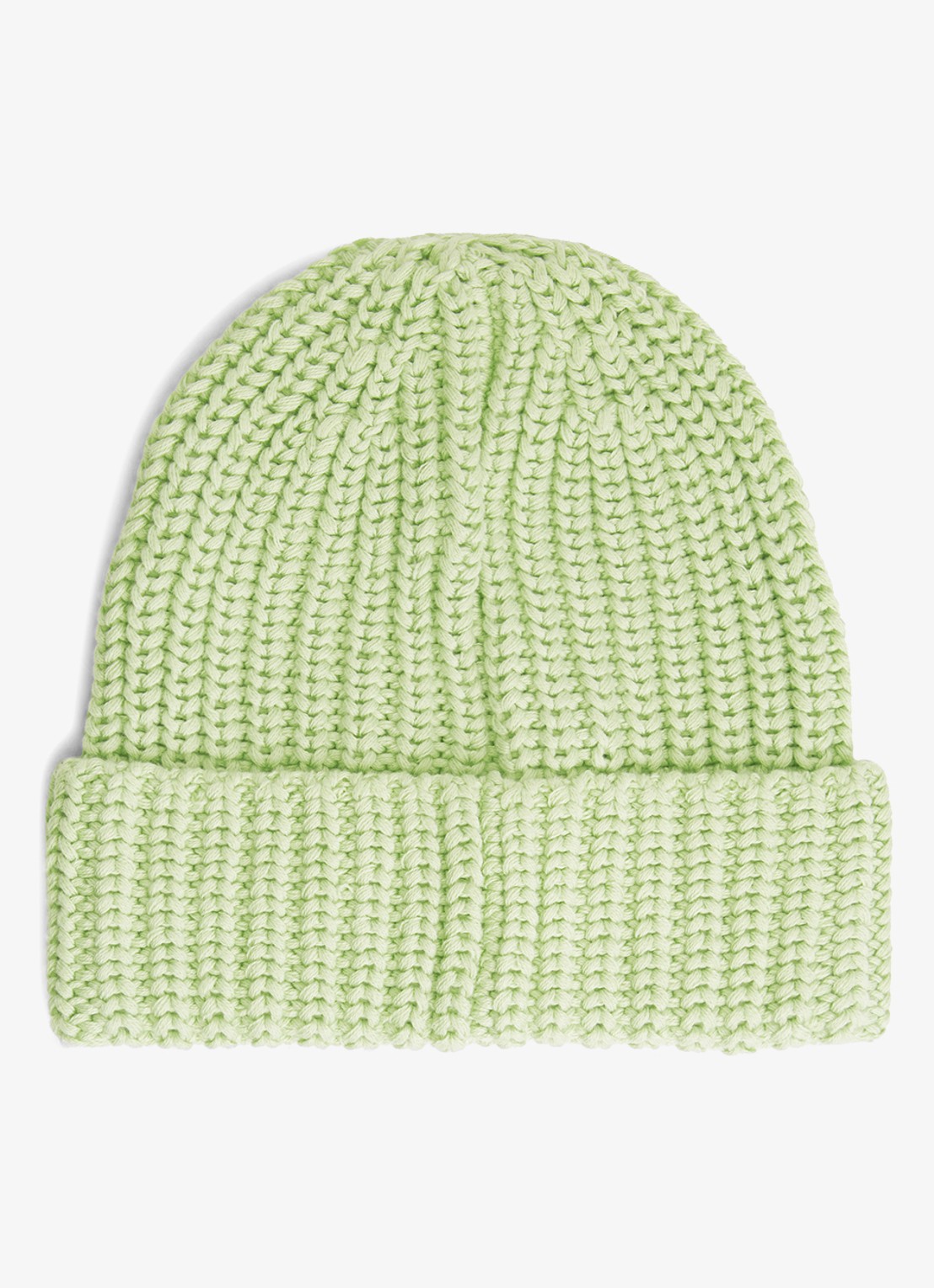 Tommy Hilfiger Chunky Rib-Knit Logo Beanie - achterkant lindegroen