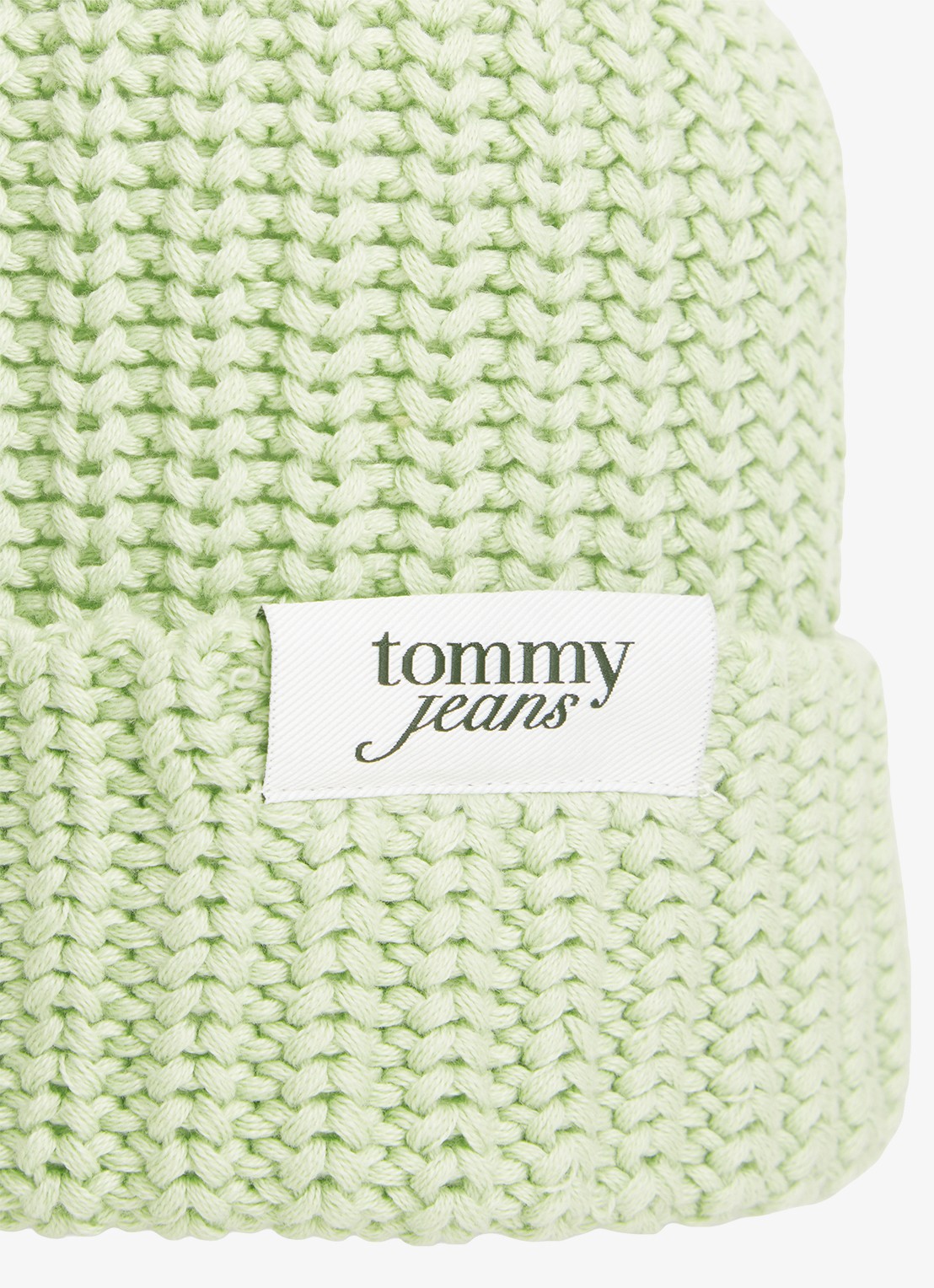 Tommy Hilfiger Chunky Rib-Knit Logo Beanie - detail 3 lindegroen