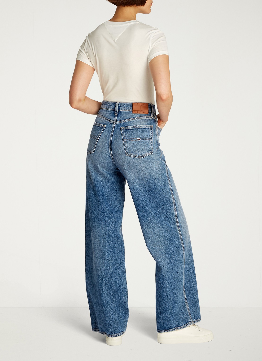 Tommy Hilfiger Claire high waist wide leg jeans met steekzakken - achterkant 6 indigo