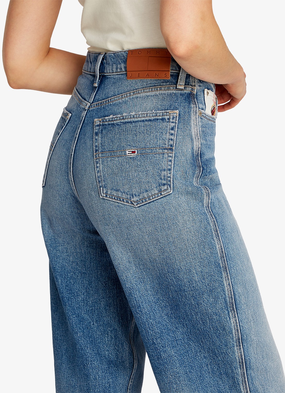 Tommy Hilfiger Claire high waist wide leg jeans met steekzakken - detail 4 indigo