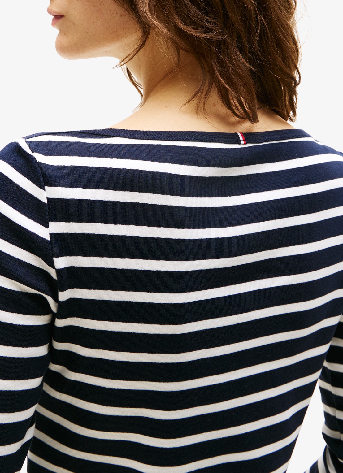 Tommy Hilfiger Cody longsleeve met logoborduring - detail 7 donkerblauw/gebroken wit