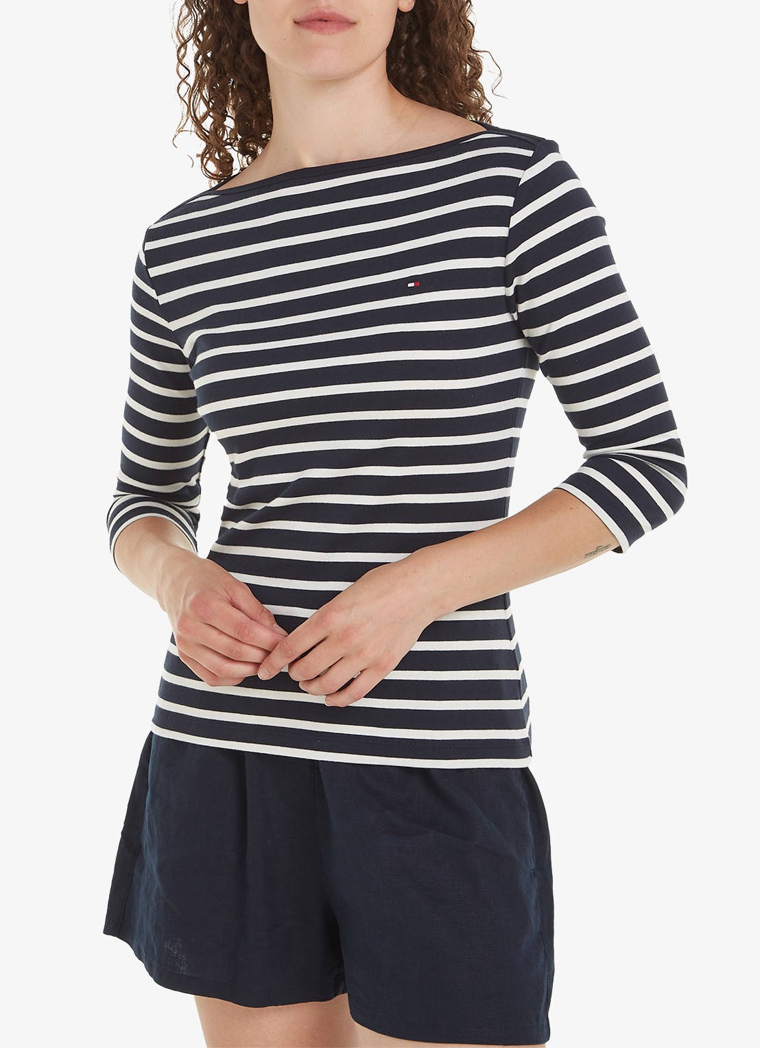 Tommy Hilfiger Cody longsleeve met logoborduring - detail ----