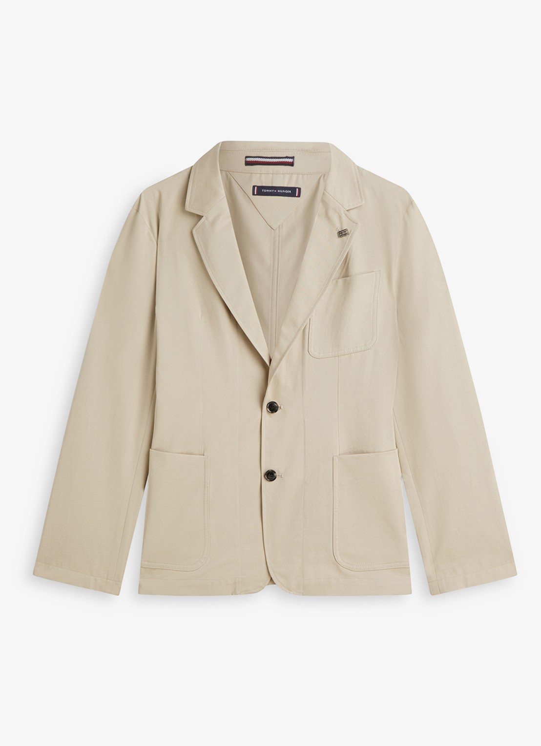 Tommy Hilfiger Colbert met borstzak - voorkant beige
