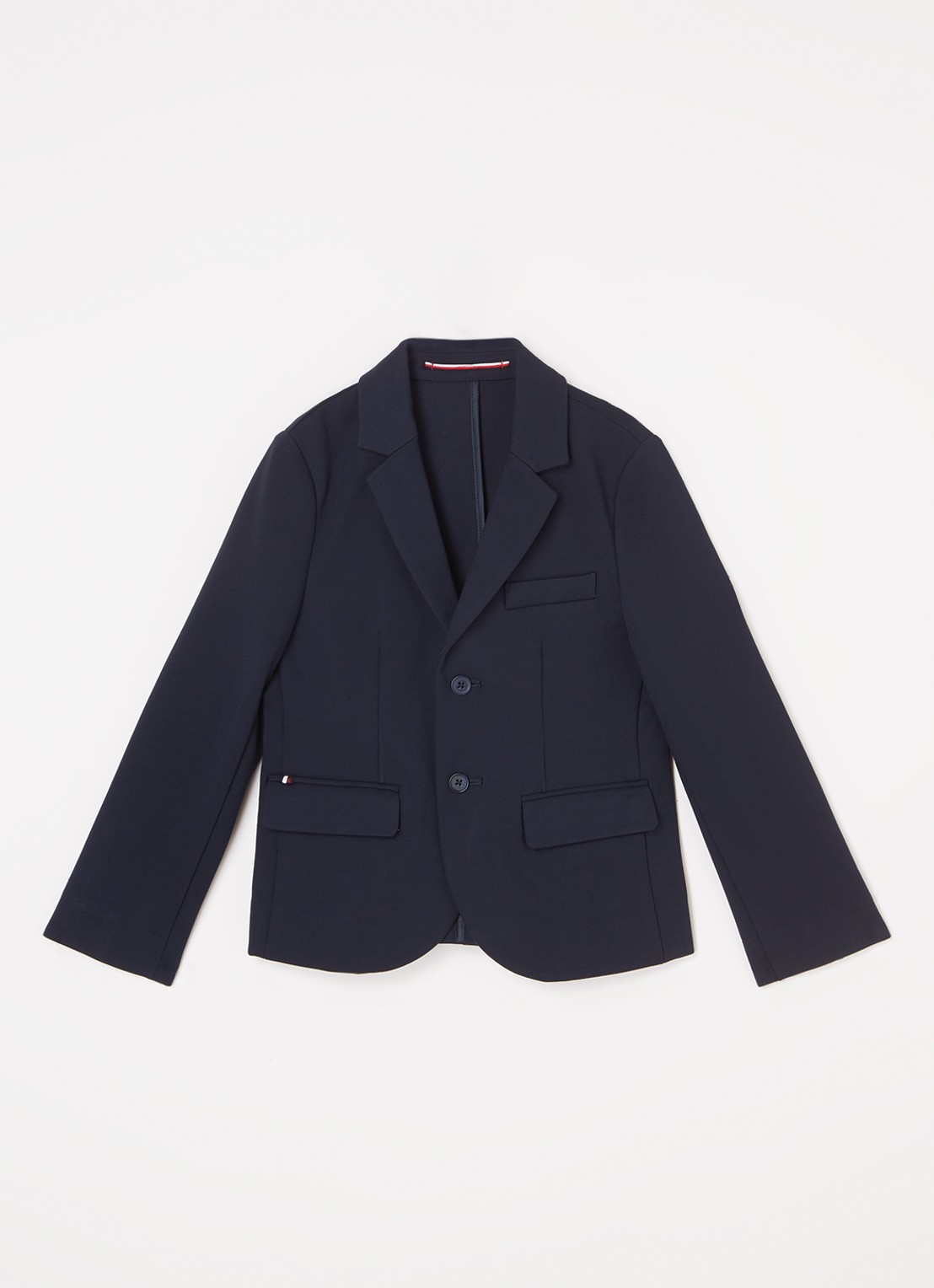 Tommy Hilfiger Colbert van jersey met borstzak  - voorkant donkerblauw