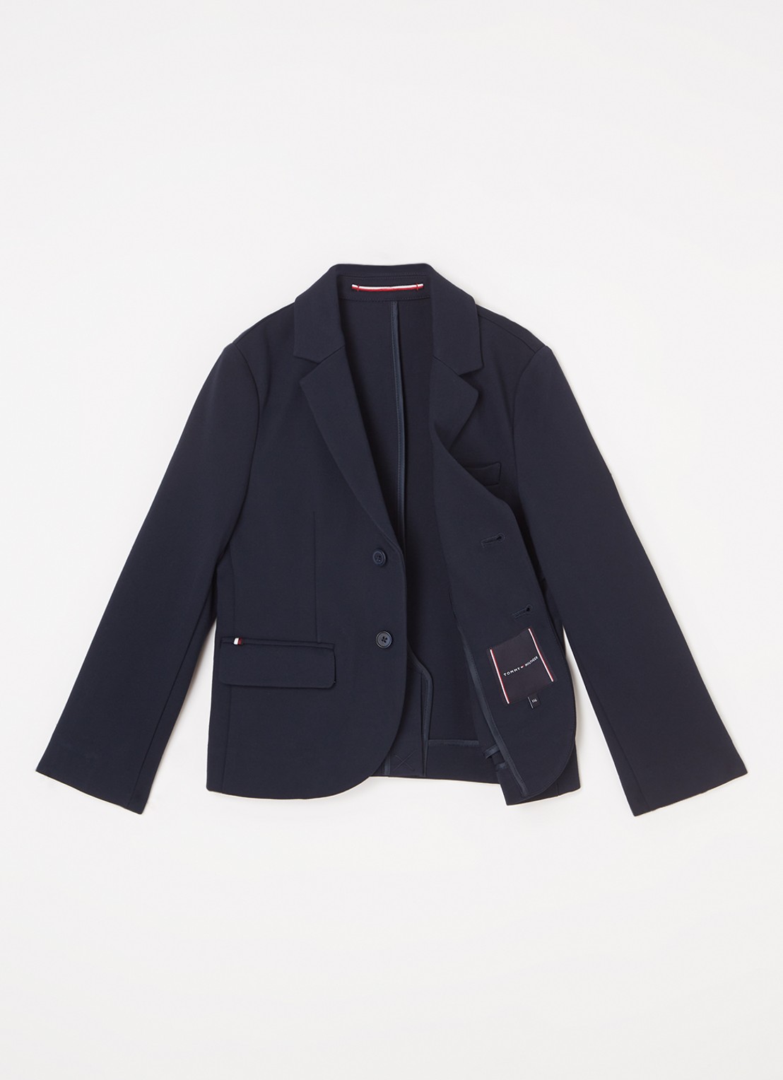 Tommy Hilfiger Colbert van jersey met borstzak  - voorkant 2 donkerblauw