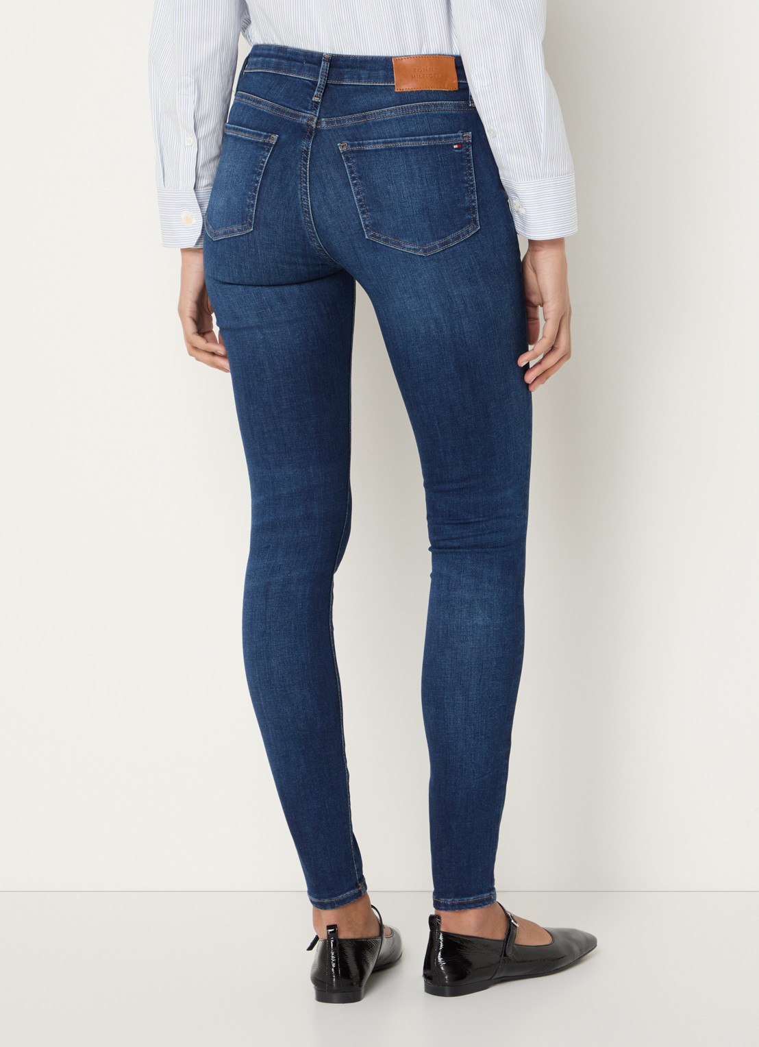 Tommy Hilfiger Como mid waist skinny jeans met donkere wassing - achterkant 5 indigo