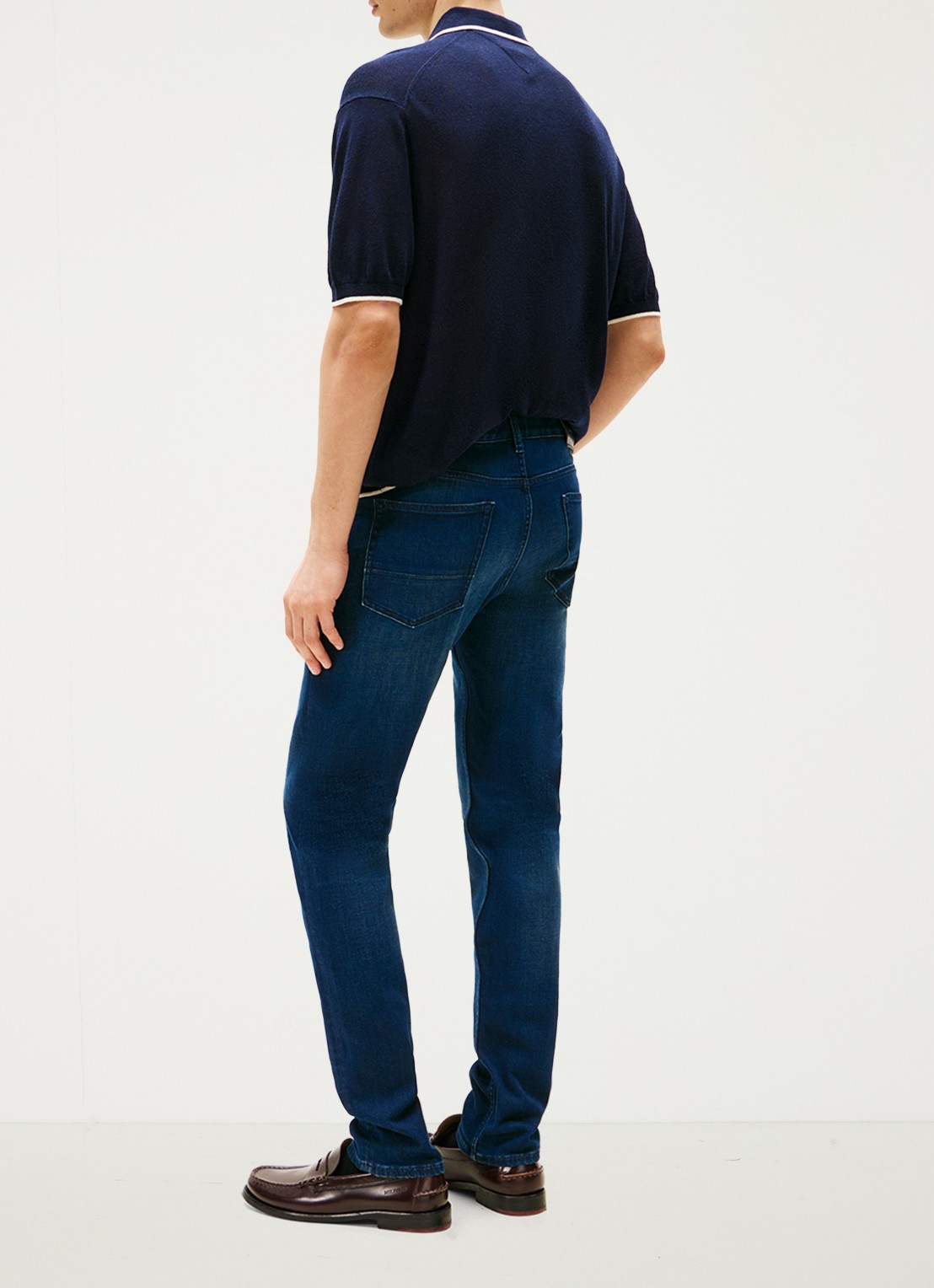 Tommy Hilfiger Core Bleecker slim fit jeans met donkere wassing - achterkant 10 indigo