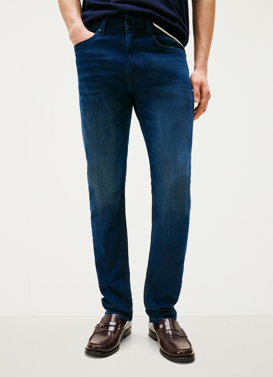 Tommy Hilfiger Core Bleecker slim fit jeans met donkere wassing - detail 4 indigo