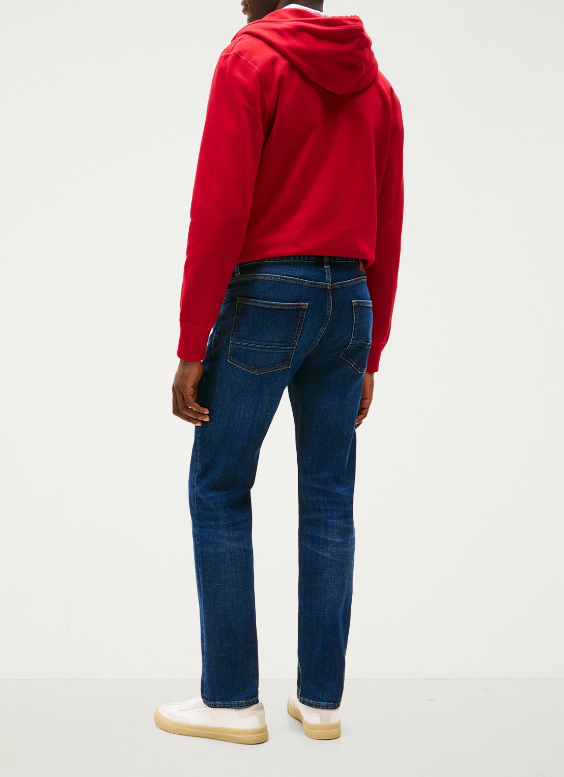 Tommy Hilfiger Core Denton straight leg jeans met donkere wassing - achterkant 9 indigo