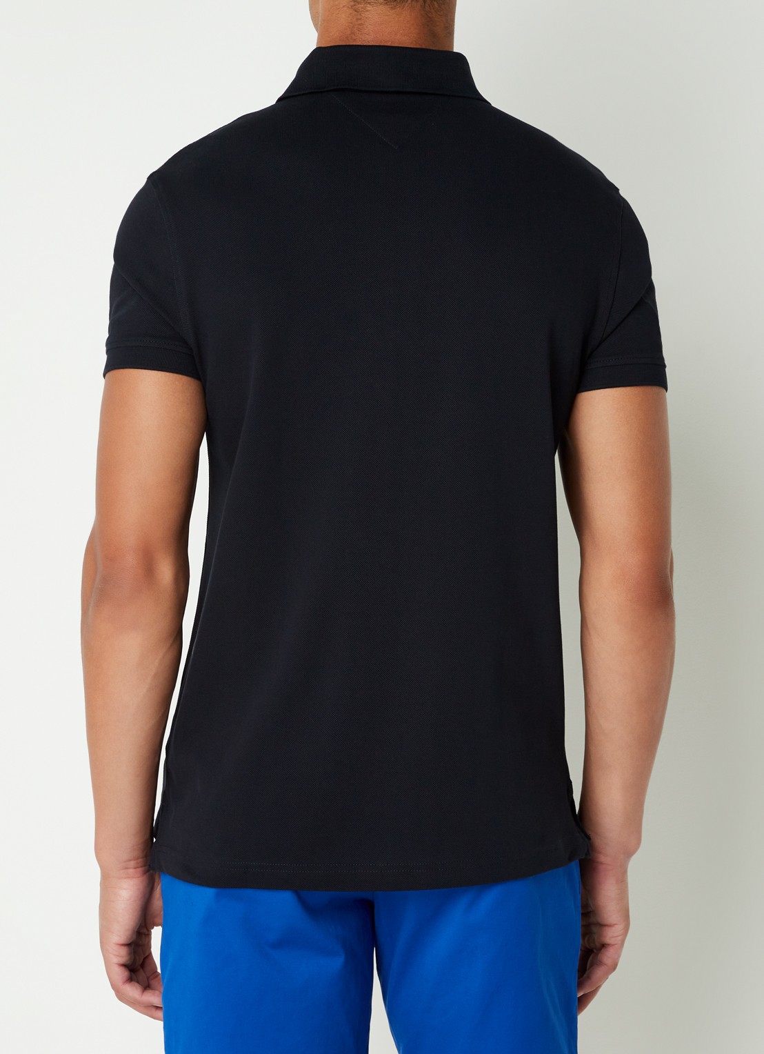 Tommy Hilfiger Core regular fit polo van piqué katoen met logoborduring - achterkant desert sky-dw5 / blauw