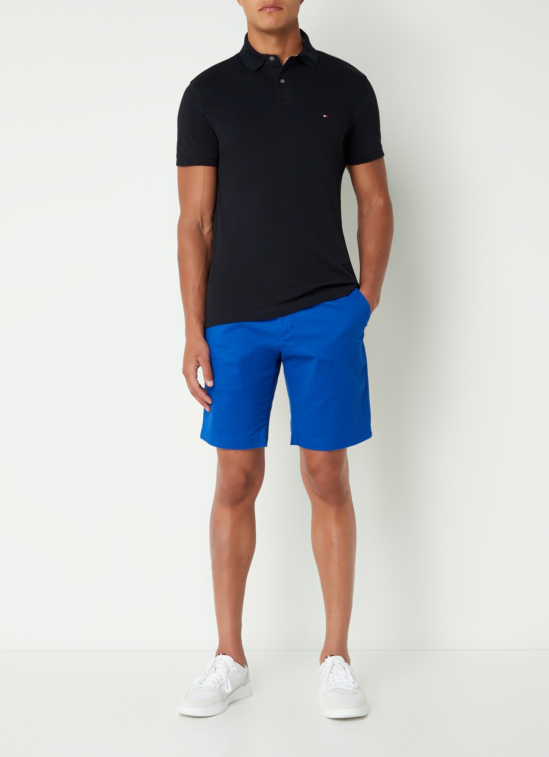 Tommy Hilfiger Core regular fit polo van piqué katoen met logoborduring - voorkant 4 desert sky-dw5 / blauw