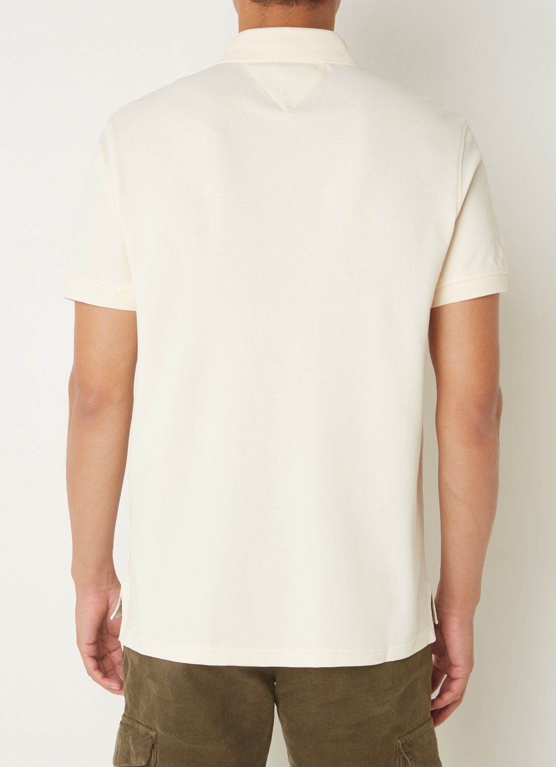 Tommy Hilfiger Core regular fit polo van piqué katoen met logoborduring - achterkant 4 calico-aef / beige