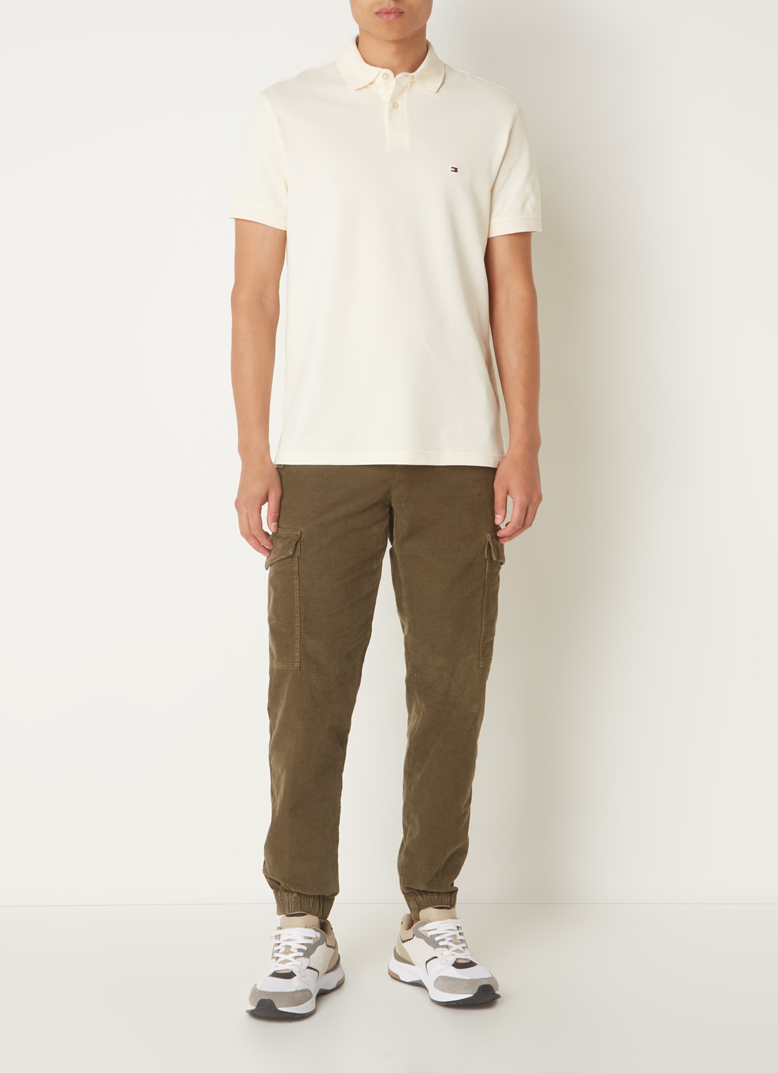 Tommy Hilfiger Core regular fit polo van piqué katoen met logoborduring - voorkant 3 calico-aef / beige