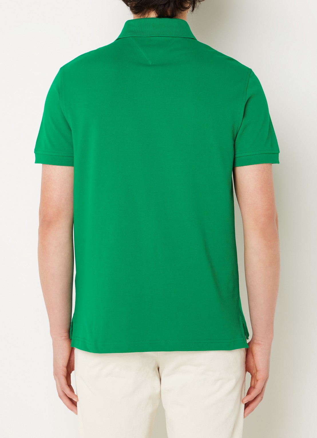 Tommy Hilfiger Core regular fit polo van piqué katoen met logoborduring - achterkant olympic green-l4b / groen