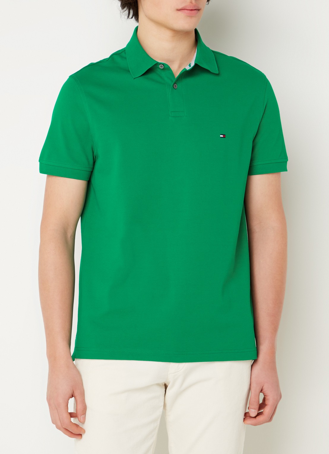 Tommy Hilfiger Core regular fit polo van piqué katoen met logoborduring - detail 6 olympic green-l4b / groen