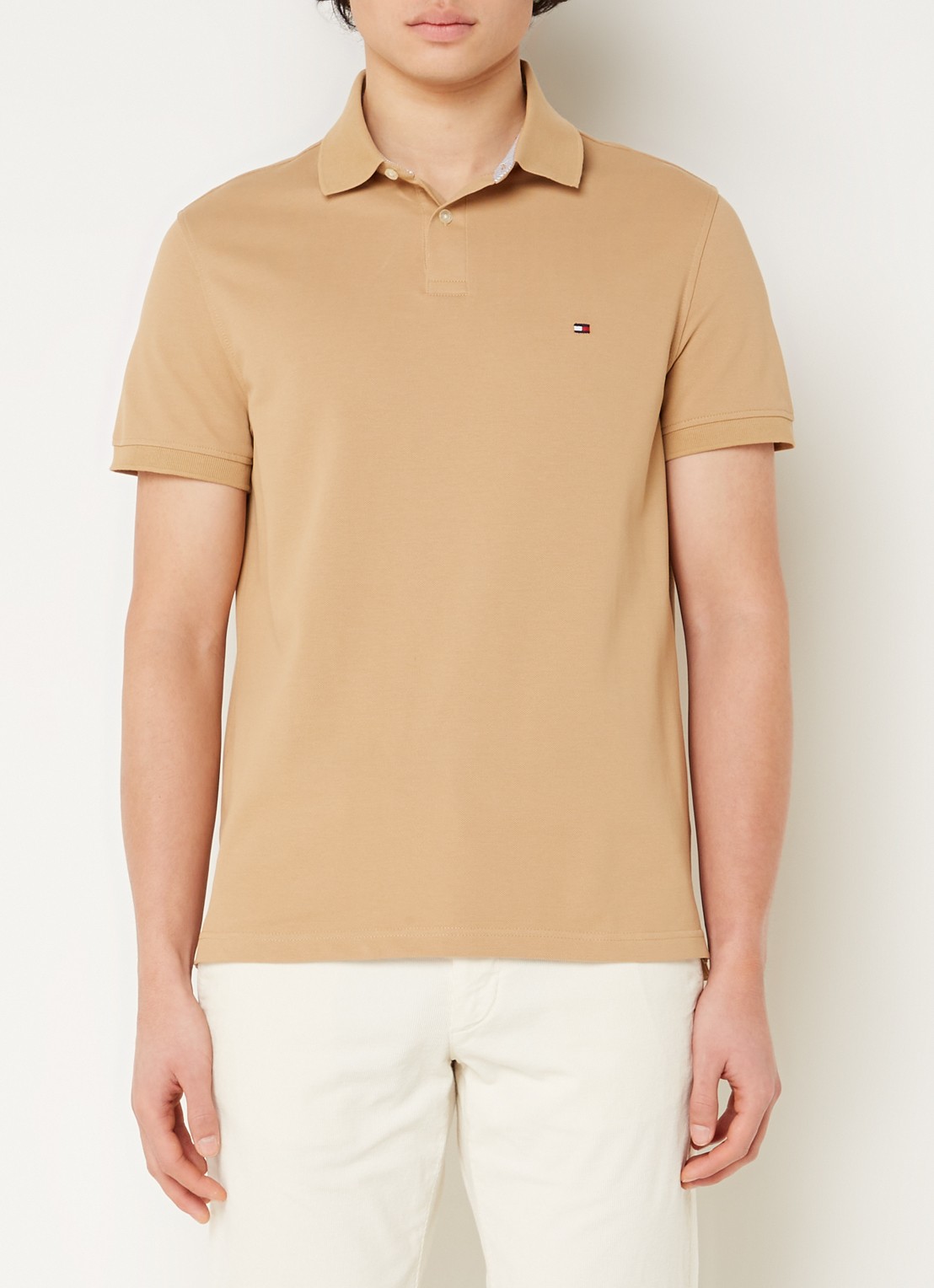 Tommy Hilfiger Core regular fit polo van piqué katoen met logoborduring - detail 4 classic khaki-rbl / beige