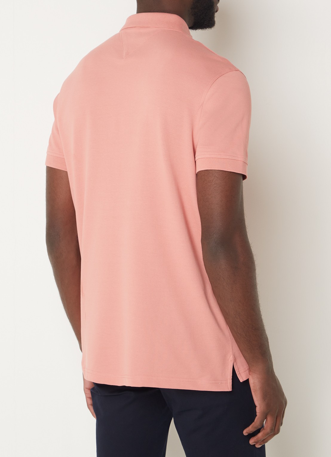 Tommy Hilfiger Core regular fit polo van piqué katoen met logoborduring - achterkant 4 teaberry blossom / roze