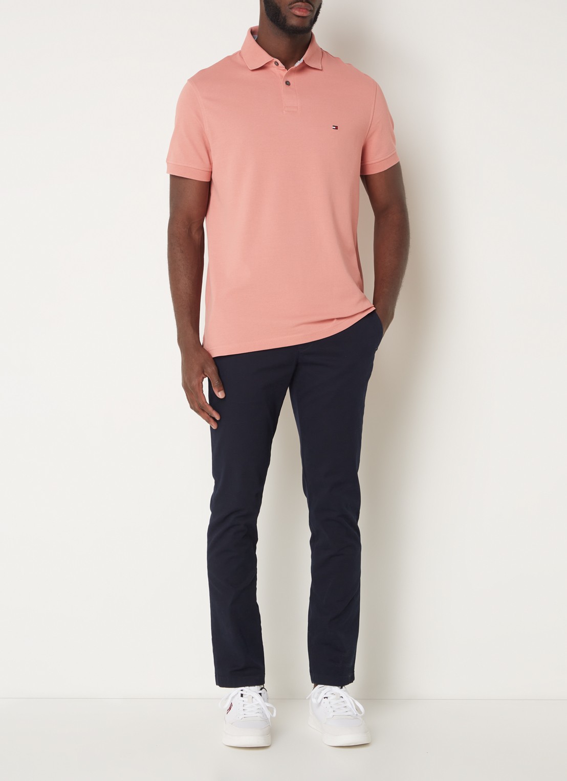 Tommy Hilfiger Core regular fit polo van piqué katoen met logoborduring - voorkant 2 teaberry blossom / roze
