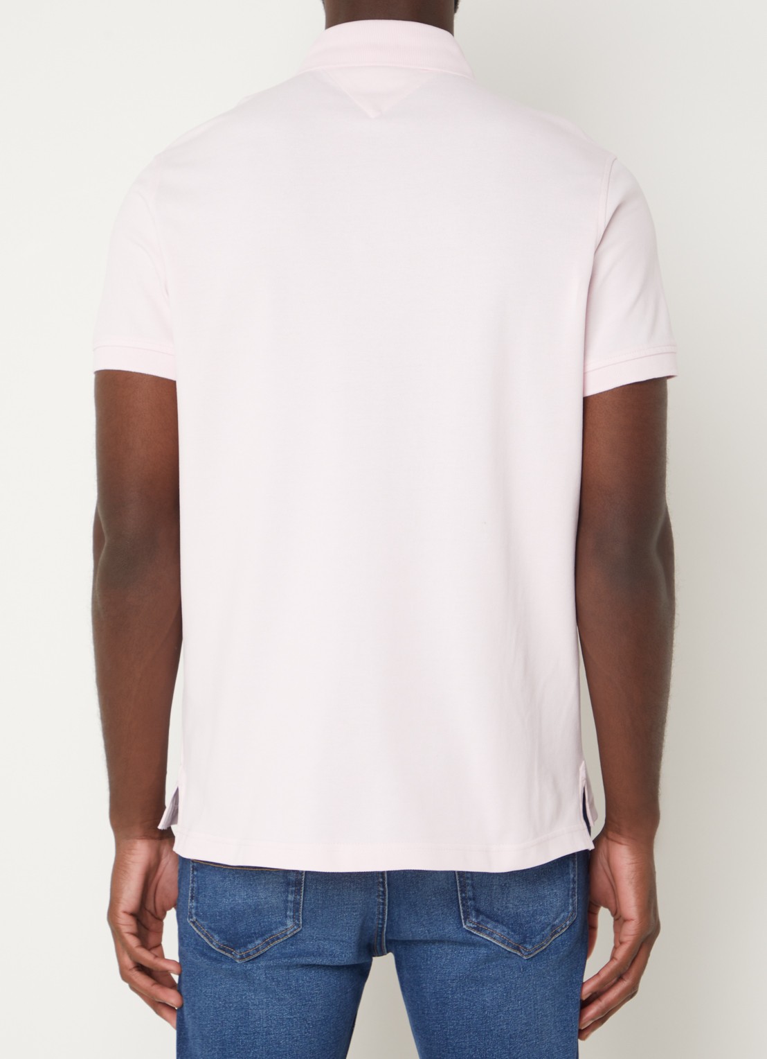 Tommy Hilfiger Core regular fit polo van piqué katoen met logoborduring - achterkant light pink-tog / roze