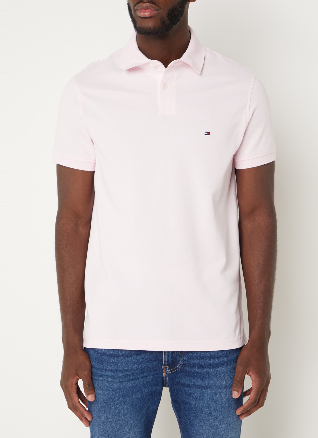 Tommy Hilfiger Core regular fit polo van piqué katoen met logoborduring - detail 2 light pink-tog / roze