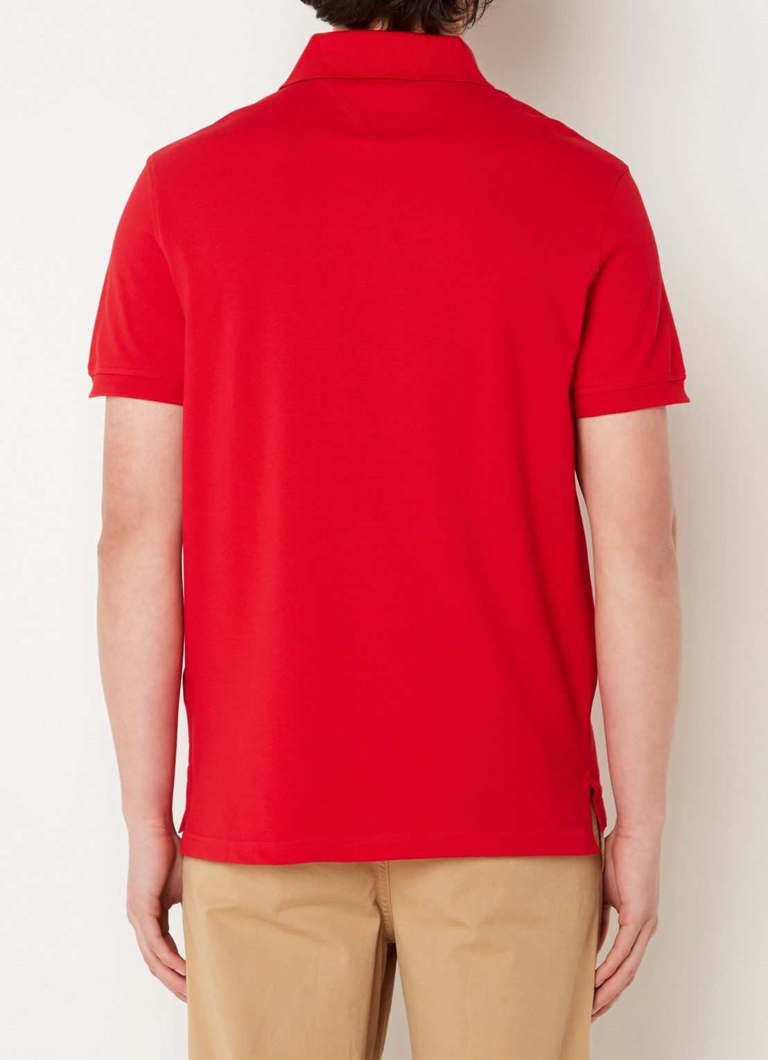 Tommy Hilfiger Core regular fit polo van piqué katoen met logoborduring - achterkant primary red-xlg / rood
