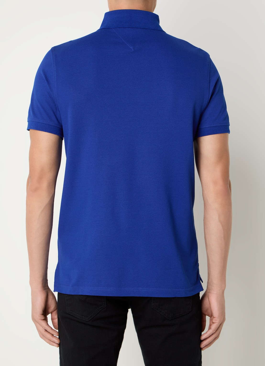 Tommy Hilfiger Core regular fit polo van piqué katoen met logoborduring - achterkant wedge blue-d03 / blauw