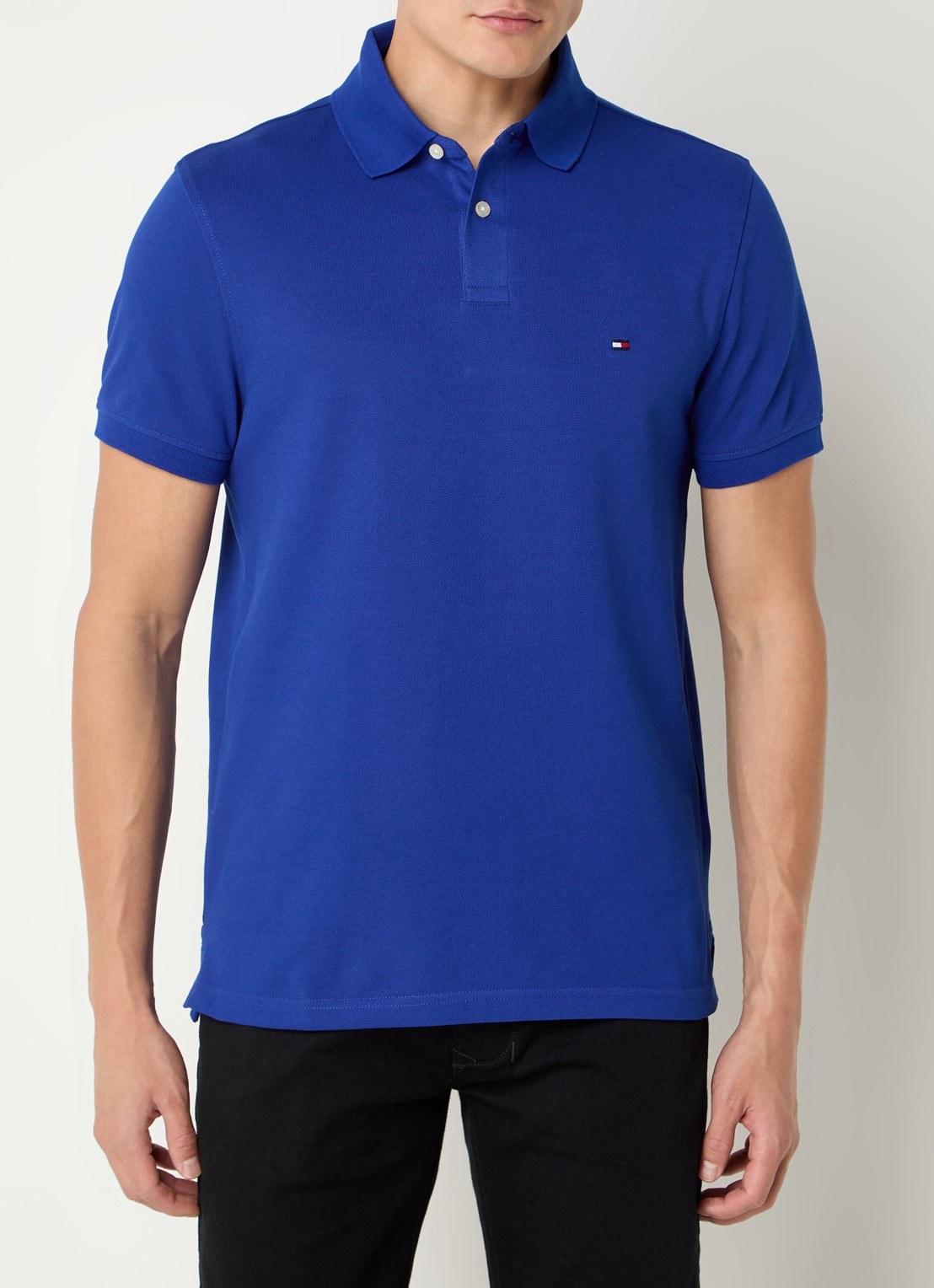 Tommy Hilfiger Core regular fit polo van piqué katoen met logoborduring - detail 2 wedge blue-d03 / blauw