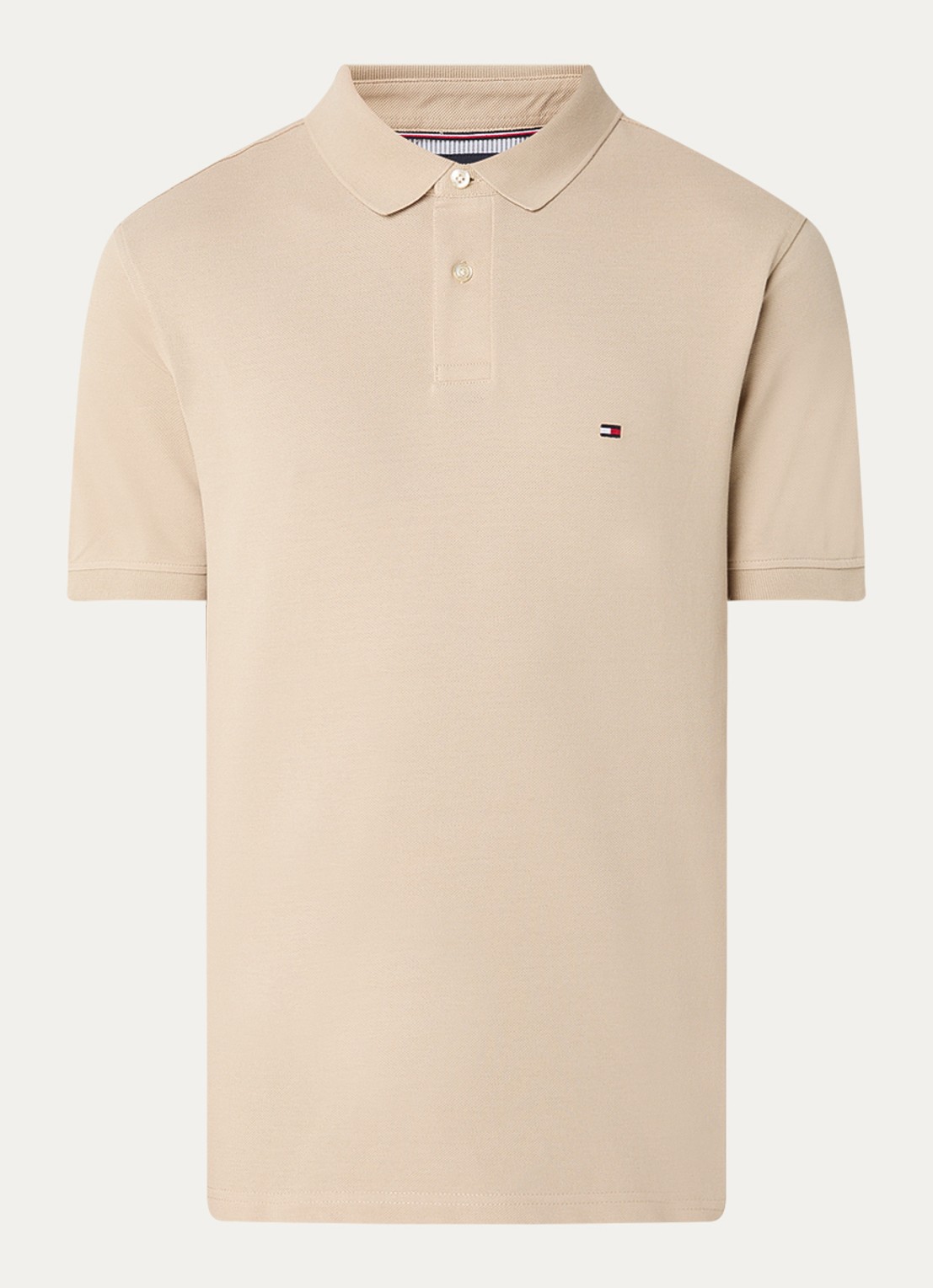 Tommy Hilfiger Core regular fit polo van piqué katoen met logoborduring - voorkant 3 sandalwood-rbt / bruin