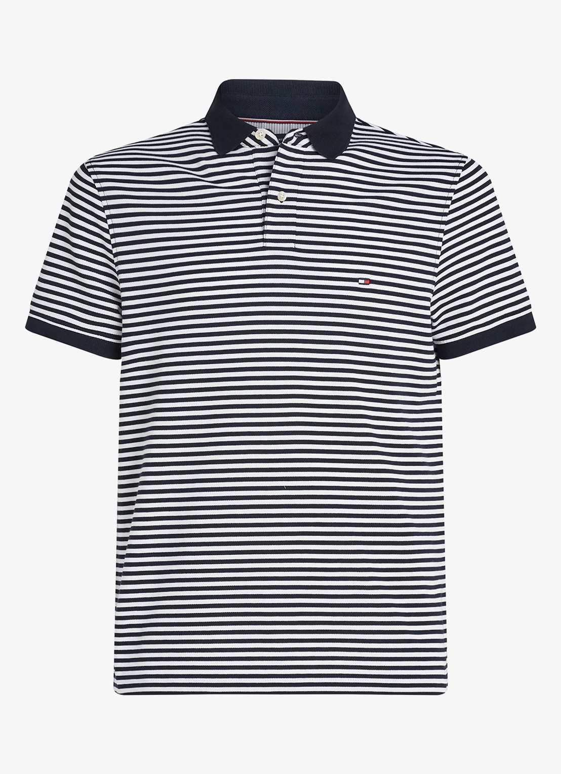 Tommy Hilfiger Core regular fit polo van piqué katoen met logoborduring - voorkant 2 desert sky / white-0a4