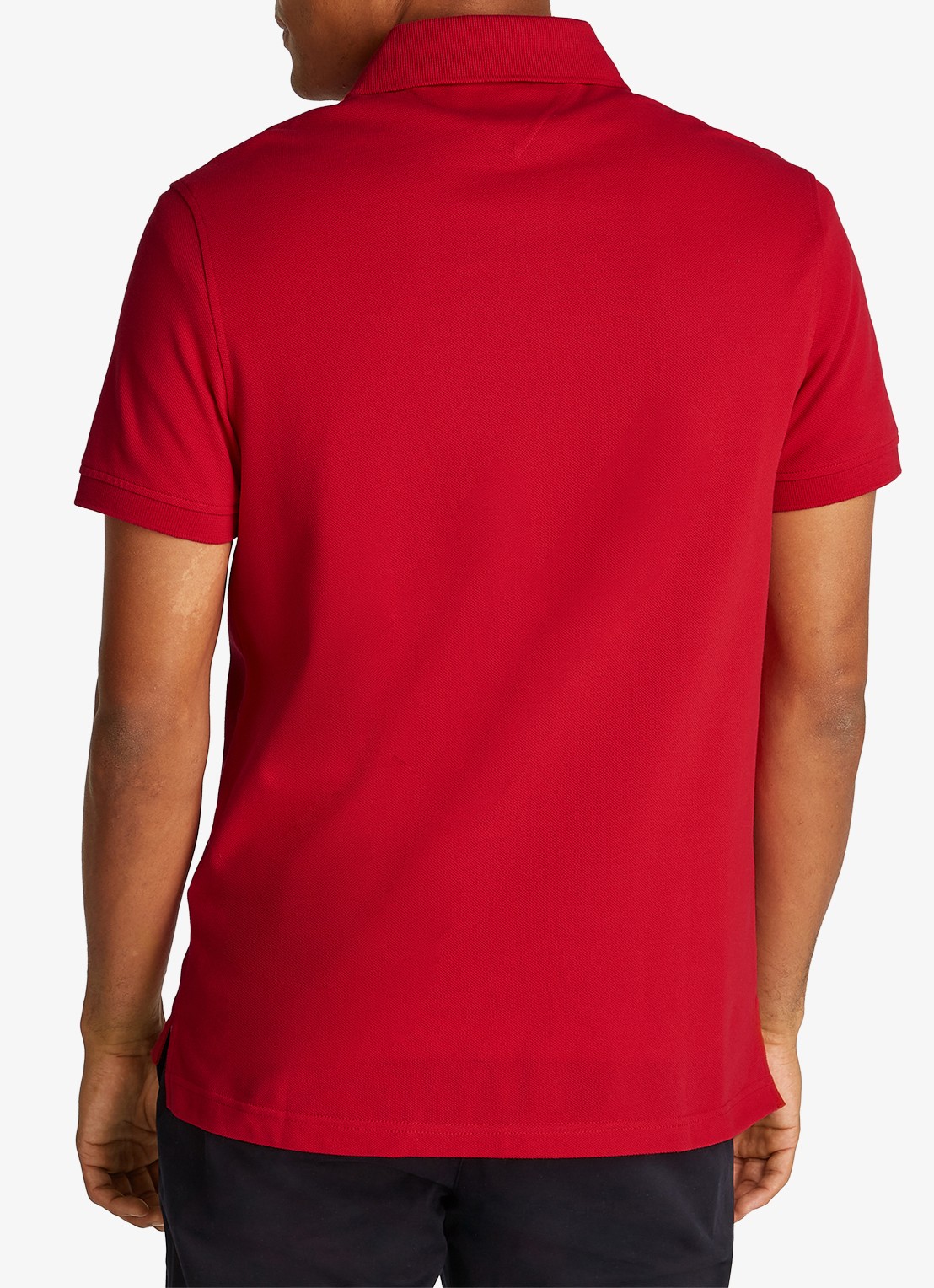 Tommy Hilfiger Core regular fit polo van piqué katoen met logoborduring - achterkant 2 primary red-xlg / rood