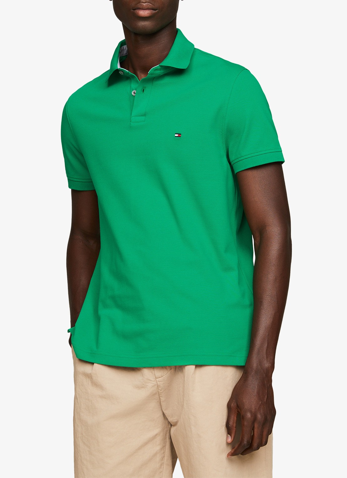 Tommy Hilfiger Core regular fit polo van piqué katoen met logoborduring - detail 7 olympic green-l4b / groen