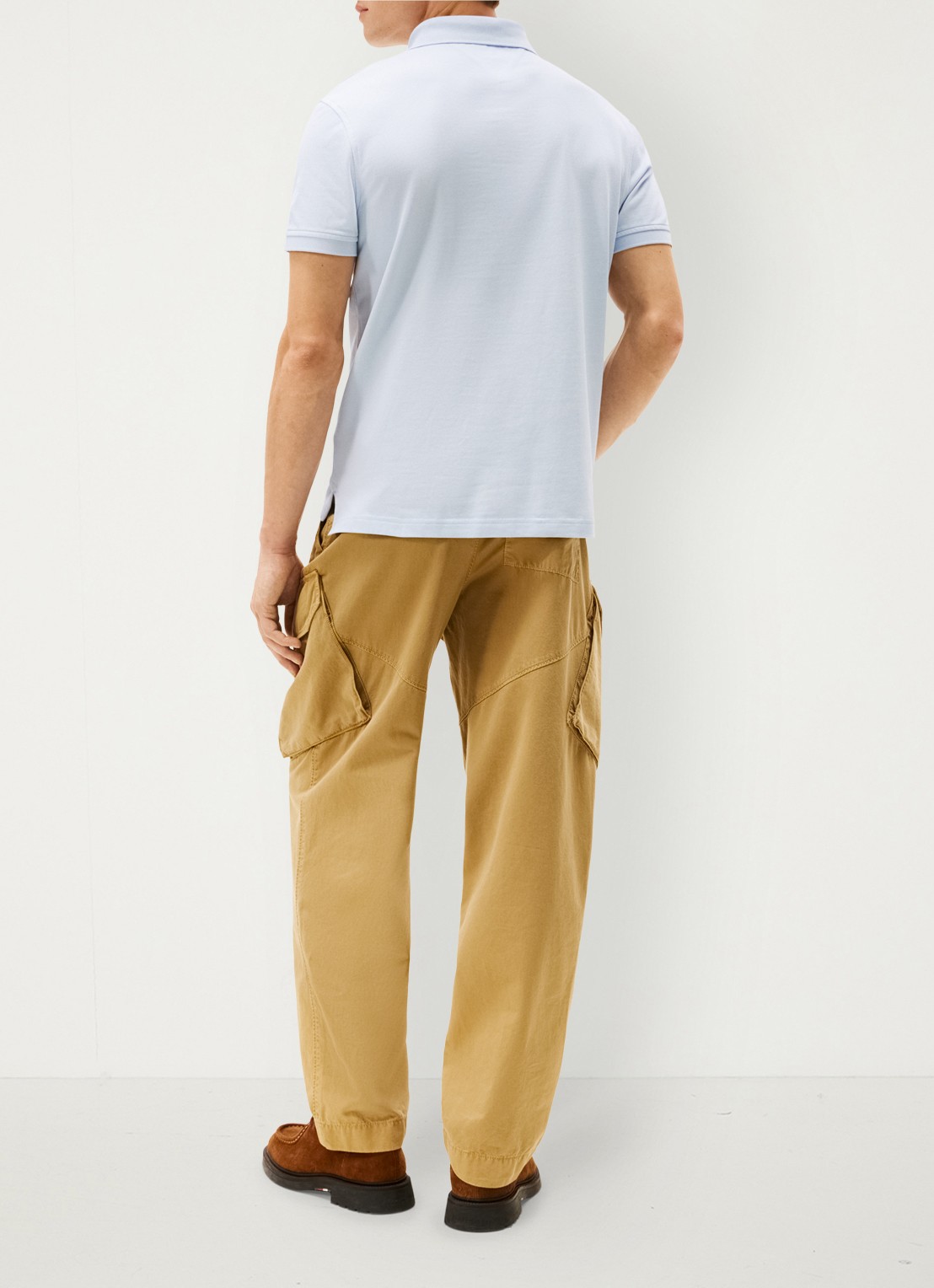Tommy Hilfiger Core regular fit polo van piqué katoen met logoborduring - achterkant sky blue-c1o / lichtblauw