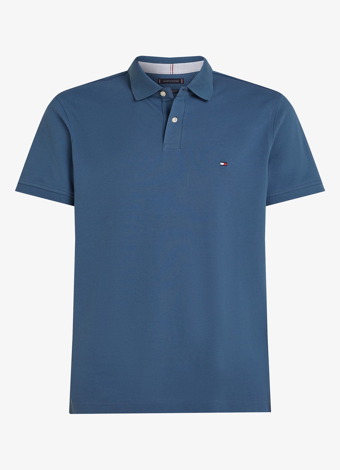 Tommy Hilfiger Core regular fit polo van piqué katoen met logoborduring - voorkant 4 aegean sea-dbz / blauw