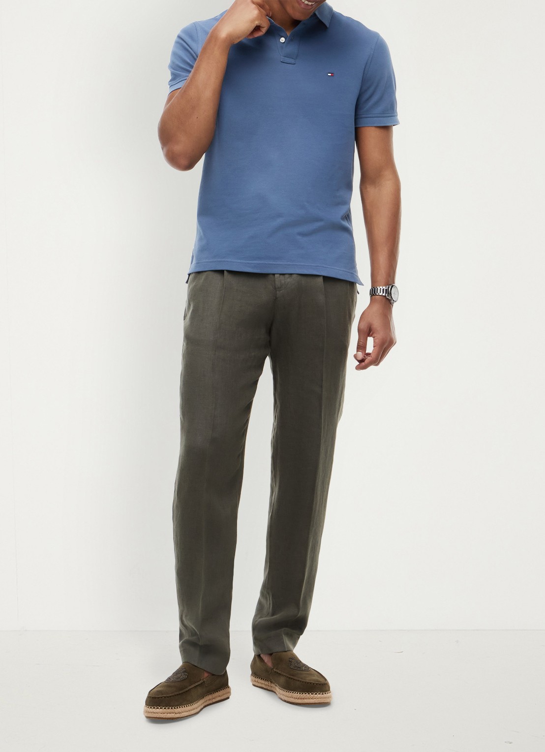 Tommy Hilfiger Core regular fit polo van piqué katoen met logoborduring - voorkant 5 aegean sea-dbz / blauw