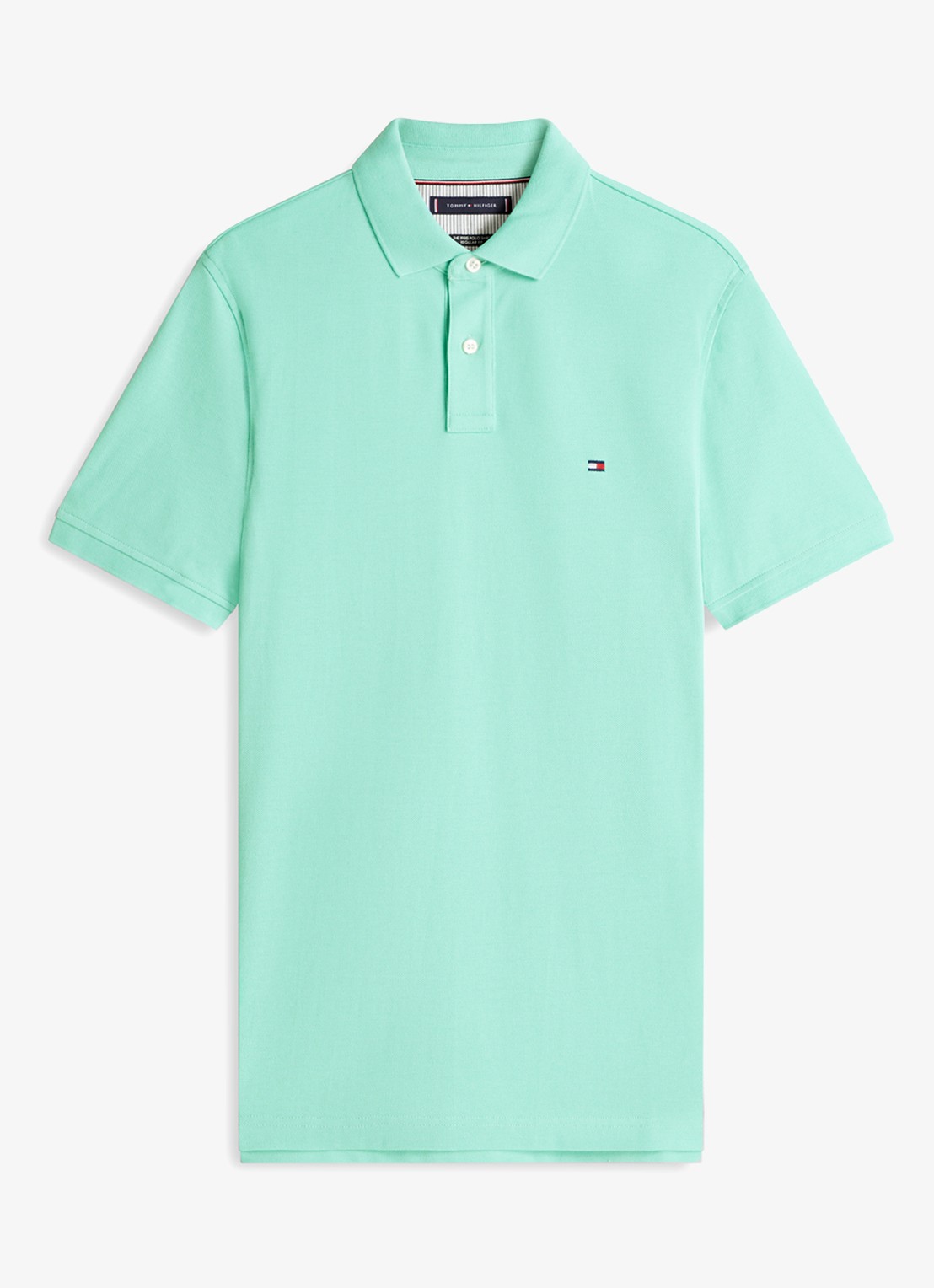 Tommy Hilfiger Core regular fit polo van piqué katoen met logoborduring - voorkant 6 arctic aqua-csr / blauw