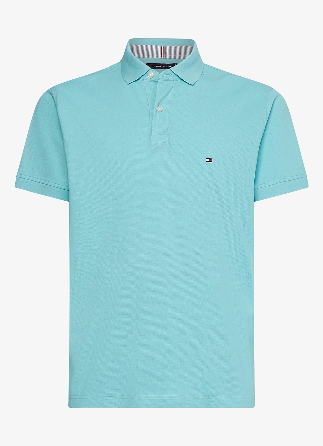 Tommy Hilfiger Core regular fit polo van piqué katoen met logoborduring - voorkant 7 arctic aqua-csr / blauw