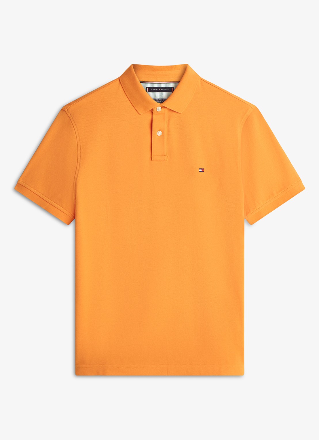 Tommy Hilfiger Core regular fit polo van piqué katoen met logoborduring - voorkant 4 orange tulip