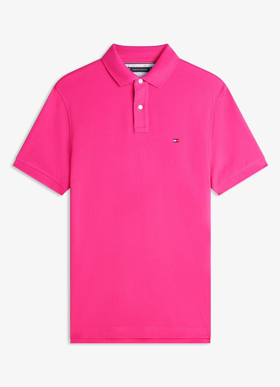 Tommy Hilfiger Core regular fit polo van piqué katoen met logoborduring - voorkant 4 eccentric magenta-tzo / roze