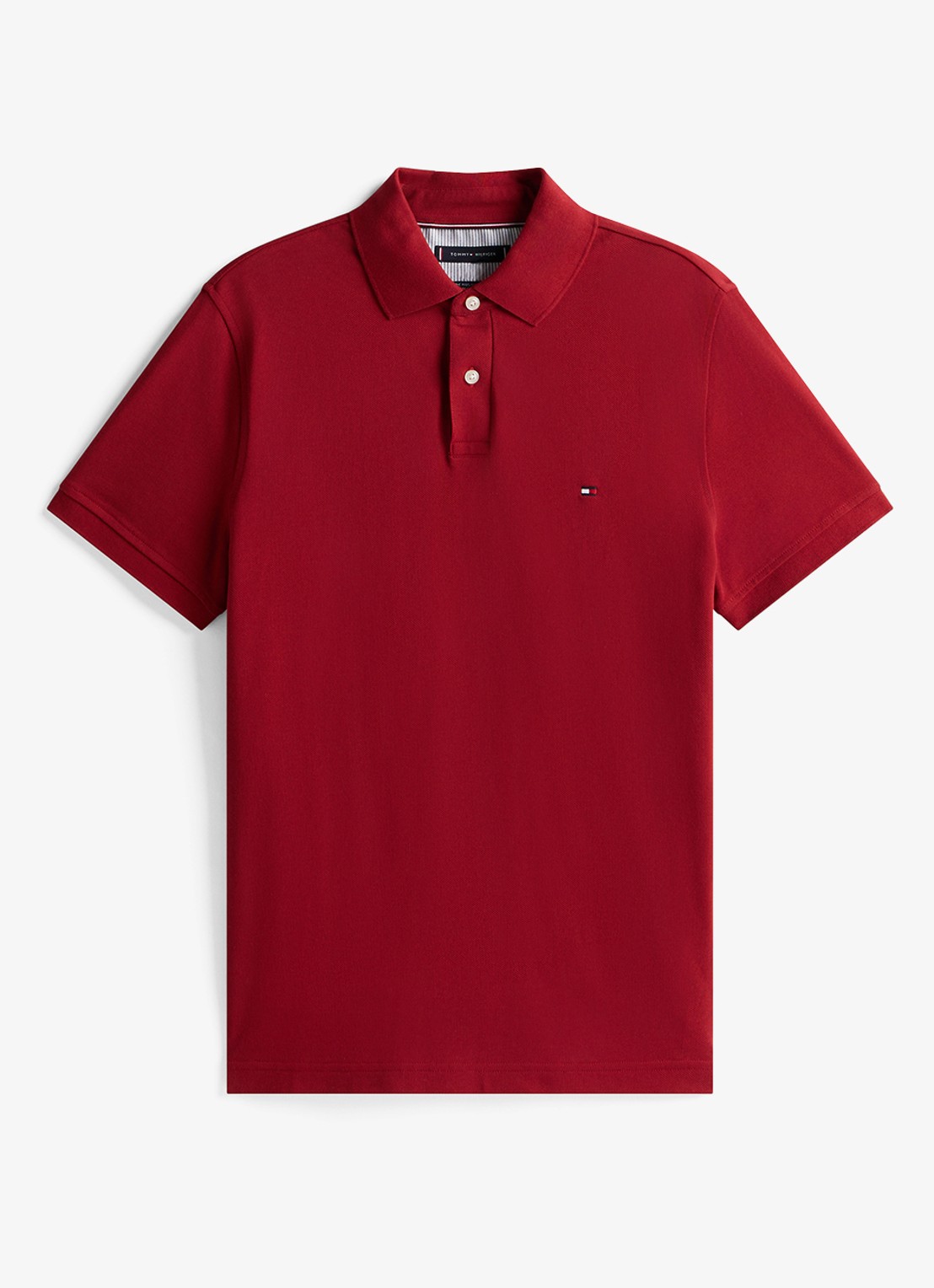 Tommy Hilfiger Core regular fit polo van piqué katoen met logoborduring - voorkant 4 regatta red-xit / rood