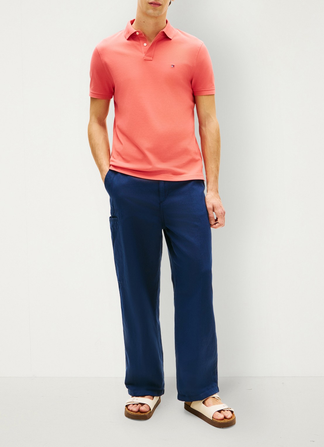 Tommy Hilfiger Core regular fit polo van piqué katoen met logoborduring - voorkant 4 vintage red-xks / rood