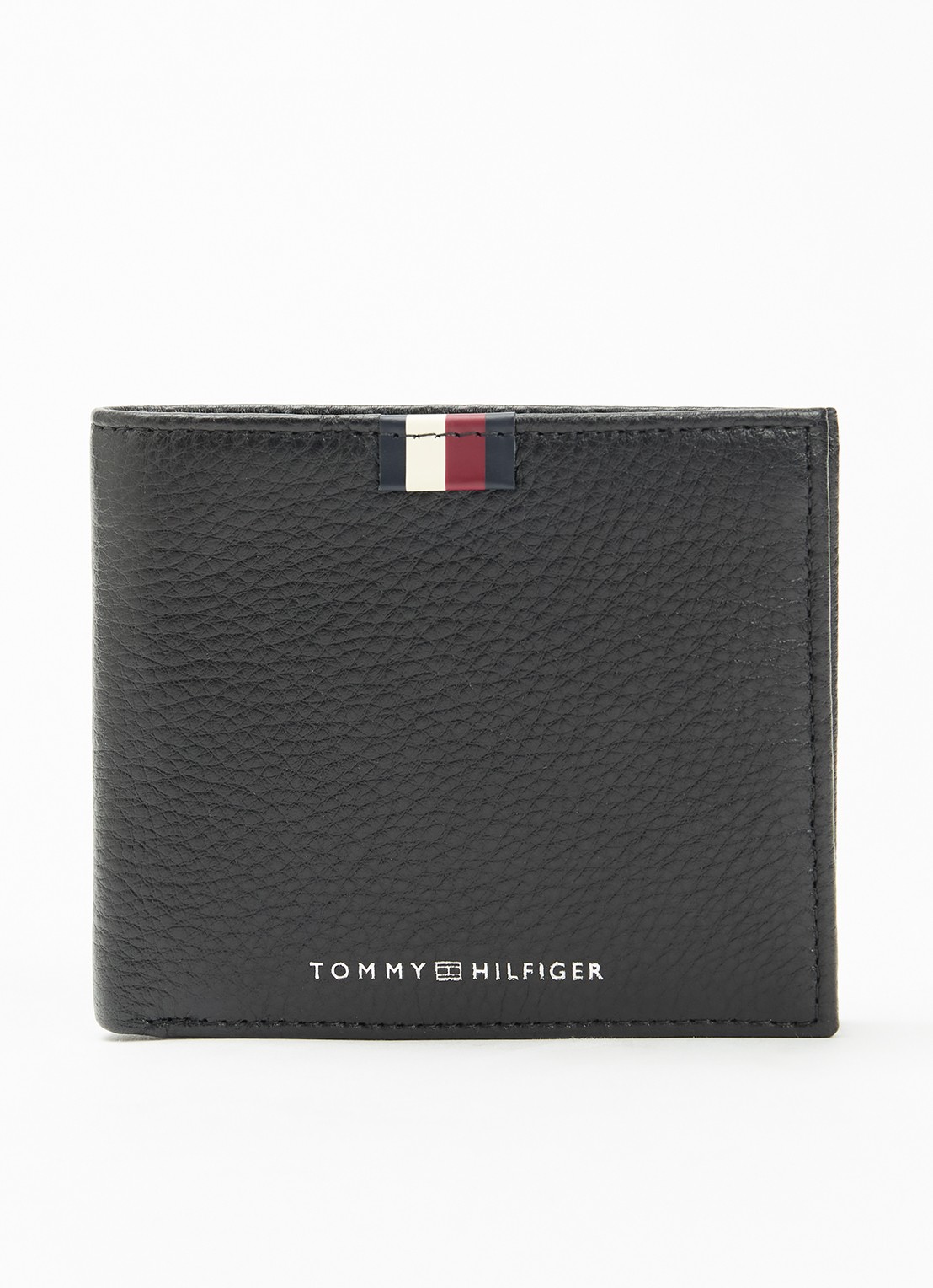 Tommy Hilfiger Corporate portemonnee van leer - voorkant zwart